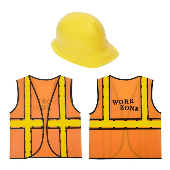 BLUE PANDA Construction Hats Costume Kit - One Size Fits Most, Multicolor, 6-Pack - Construction Vests & Hard Hats for Birthday Parties & Classroom Activities