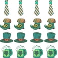 thumbnail image 1 of 1 caja de 16 piezas de 4 estilos de dijes de trébol de cuatro hojas, dijes de acrílico para el Día de San Patricio, sombrero, corbata, botas, cerveza, dije festivo irlandés, 1 of 5