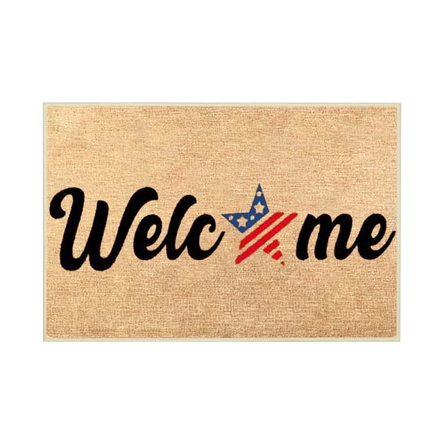 Independence Day Floor Mat for Patriotic Welcome To Freedom Printed Non Rug