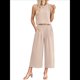 thumbnail image 3 of Conjunto de Dos Piezas de Verano para Mujer: Top Corto Básico Sin Mangas con Cuello Redondo y Pantalones Anchos con Bolsillos Albaricoque L, 3 of 6