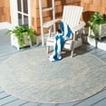 thumbnail image 3 of SAFAVIEH Courtyard Delbet Distressed Medallion Indoor/Outdoor Runner, 2'3" x 8', Grey/Aqua, 3 of 11