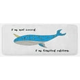 thumbnail image 1 of Narwhal Kitchen Mat, Hand Drawn Blue Cartoon Whale with Star Motifs and Words, Plush Decorative Kitchen Mat with Non Slip Backing, 47" X 19", Azure Blue Grey Yellow, by Ambesonne, 1 of 1