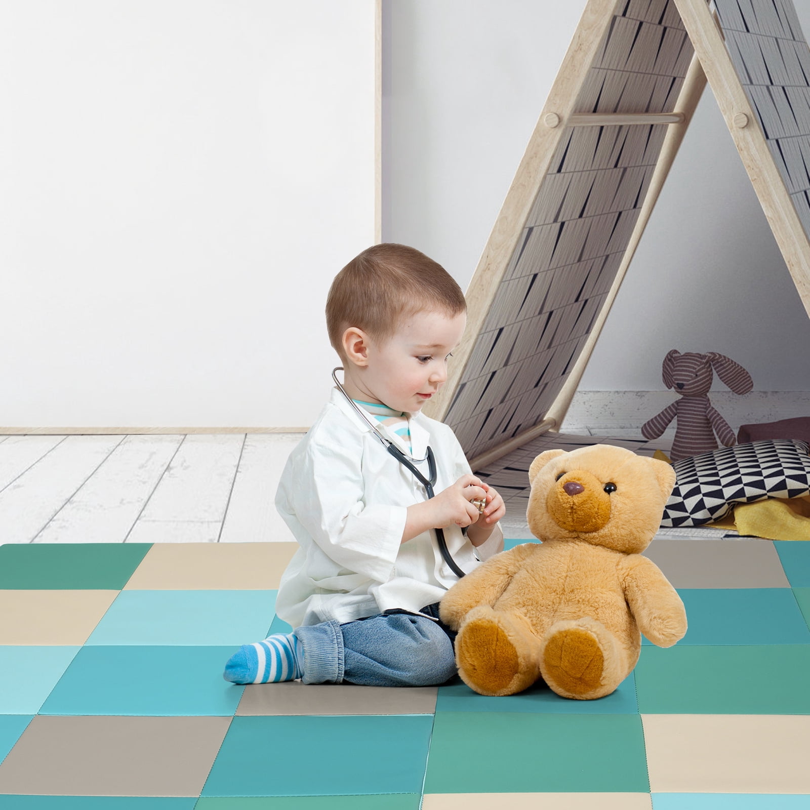 Infans 58" Toddler Foam Play Mat Baby Folding Activity Floor Mat Home Daycare School