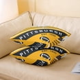 thumbnail image 3 of Set of 2 Football Throw Pillow Covers 18x18 Inch, Boy Football Fans Pillow Covers, Sports Themed Yellow Black Cushion Covers, Ball Game Reversible Decorative Accent Pillow Cases, 3 of 5