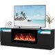 thumbnail image 1 of Qinaqin TV Soporte para Fireplace Moderno Entertainment Center con Almacenamiento Gabinete Fits into 36'' Electric, 1 of 8