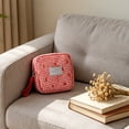 thumbnail image 4 of Mini Fabric Pouch,Quilted Cotton Period Accessory Bag Smooth Zipper Portable Lightweight Organizer,Small Item Storage For Campus Daily Commute Gym Outdoor Trip(Red), 4 of 7