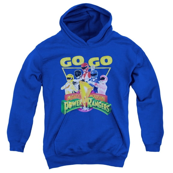 Trevco Power Rangers-Go Go Youth Pull-Over Hoodie- Royal Blue - Medium