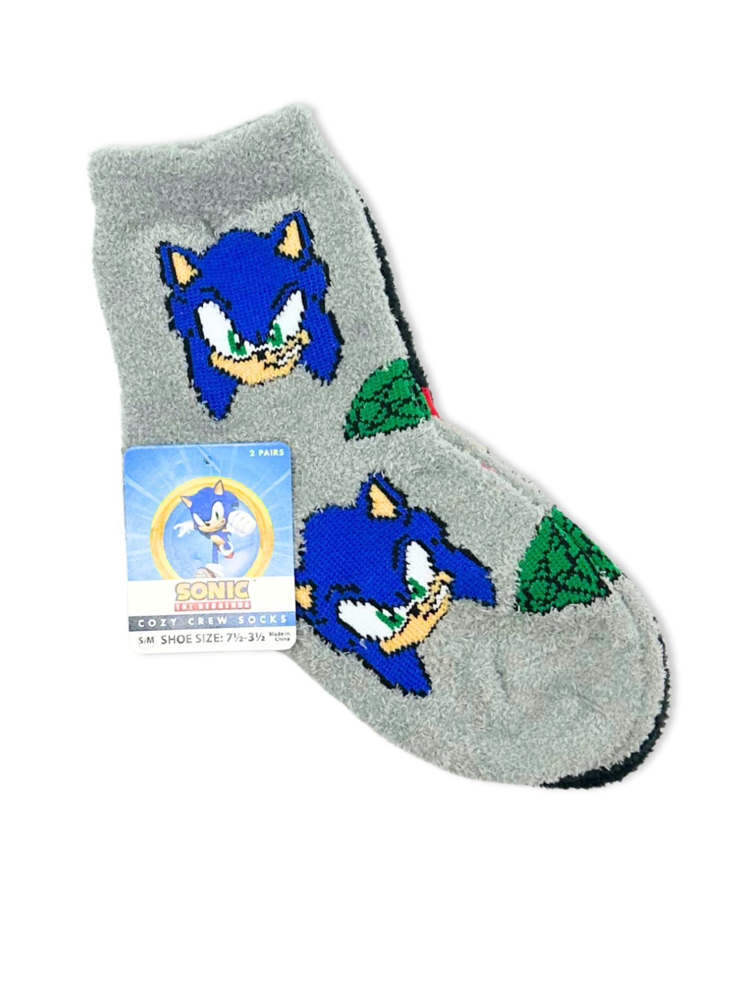 Sonic the Hedgehog Boys Cozy Socks, 2-Pack, Sizes S/M-M/L