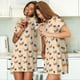 thumbnail image 4 of Fotbe Dachshund Bata de Dormir para Mujer con Estampado, Camisón de Algodón de Manga Corta, Ropa de Dormir Casual, 4 of 6