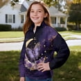 thumbnail image 3 of Chririnla Marble Butterfly Rose Purple Kids Oversize Tunic Tops Blouse Shirt Plus Size Half Zipper Sweatshirt Pullover Sweatshirts Long Sleeve Comfy Loose Size 5-6, 3 of 7