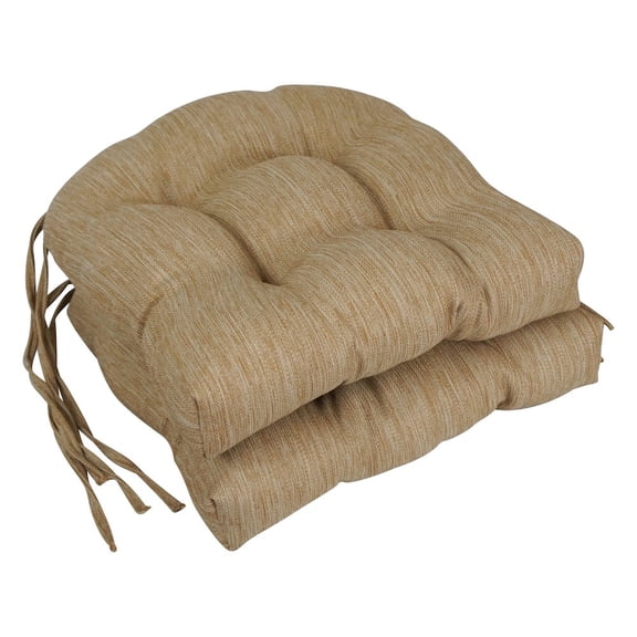 Blazing Needles 16-inch Premium Olefin Tufted Outdoor Chair Cushions (Set of 2)
