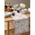 thumbnail image 6 of Coral Red Farmhouse Table Runner 90 Inches, Floral Floral Plant Leaf Vintage Spring Bed Runner Dresser Scarves Tabletop for Indoor Outdoor Parties/Ceremony/Banquet, 13" x 90", 6 of 8