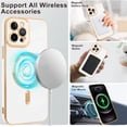 thumbnail image 3 of for iPhone 12 Pro Max Case [Support for Magsafe] Graphic Letter Love Pattern Magnetic Plating Screen Protector Luxury Elegant Case Camera Protector Soft Shockproof Corner Back Cover -White, 3 of 13