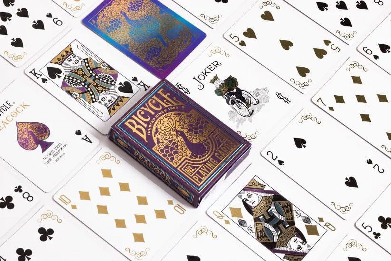 バイスクル ピーコック Bicycle Playing Cards 2色セット Bicycle Purple Peacock Playing Cards, Gold Cold Foil Playing Card