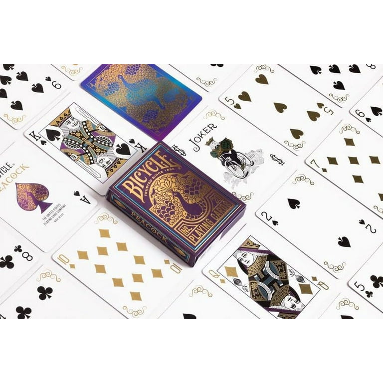 Bicycle Purple Peacock Playing Cards, Gold Cold Foil Playing Card