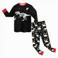 thumbnail image 5 of NOLDARES Kids Boys Pajamas Dinosaur Long Sleeve 2 Piece Cotton Set Toddler Sleepwear Cute Print Soft Pjs for Boys,Red,3-4 Y, 5 of 5