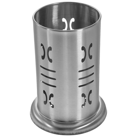 Stainless Steel Chopstick Storage Holder with Drain Holes for Kitchen Tool Organization Silver 7.8 Inches