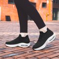 thumbnail image 5 of BNRSHOE Womens Sock Walking Shoes Slip On Lightweight Comfort Casual Running Sneakers Black White, 5 of 8