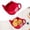 Red, variant on Egooesam Ceramic Teapot Shaped Tea Bag Holder Dish, Cute Tea Bag Coaster Spoon Rest for Tea Time Accessories, Snack, Sauce, Jewelry Tray for Kitchen & Cafe Decor