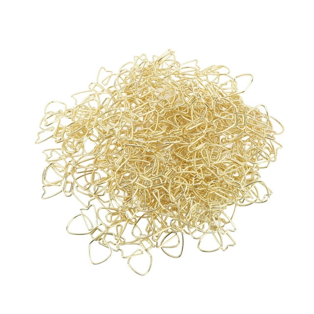 100pcs Cute Bow Metal Paperclips, Gold Bow Paper Clips for Office, School, Home Use with Box, for Bookmarks, Photo Clips, Memo Clips, Calendar Markers