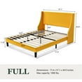 thumbnail image 7 of Amolife Full Size Modern Platform Upholstered Bed Frame with Deluxe Wingback, Yellow, 7 of 7