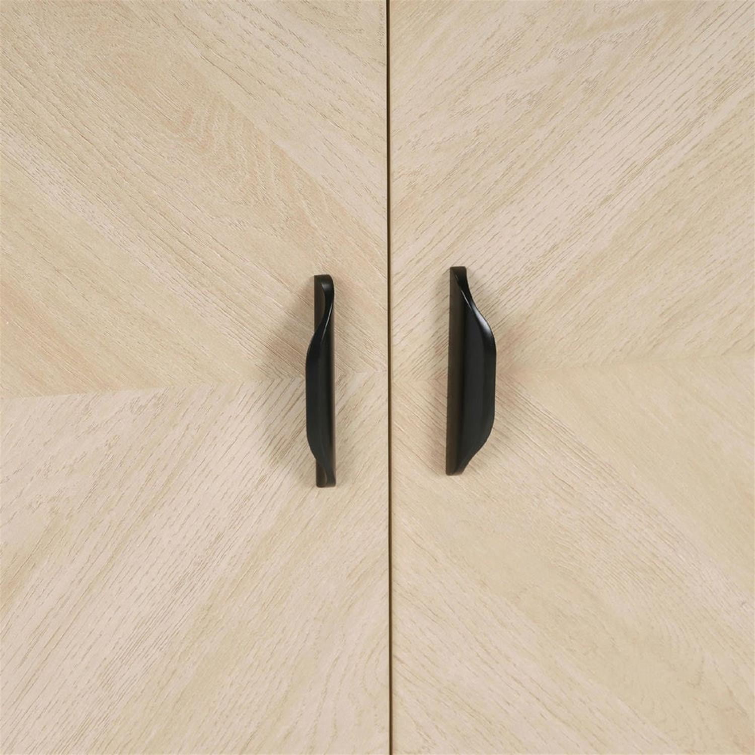 Demi Bonn Storage Cabinet with Doors, Modern Accent Cabinet,Wood Grain Decoratio Buffet Sideboards for Living Room, Kitchen, Enterway, Beige