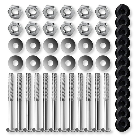 facefd 12 Pieces Steel Trampoline Long Screws Bolts Nuts Universal Toddlers Trampoline Pole Stability Tool Repair Part Fixed Tools