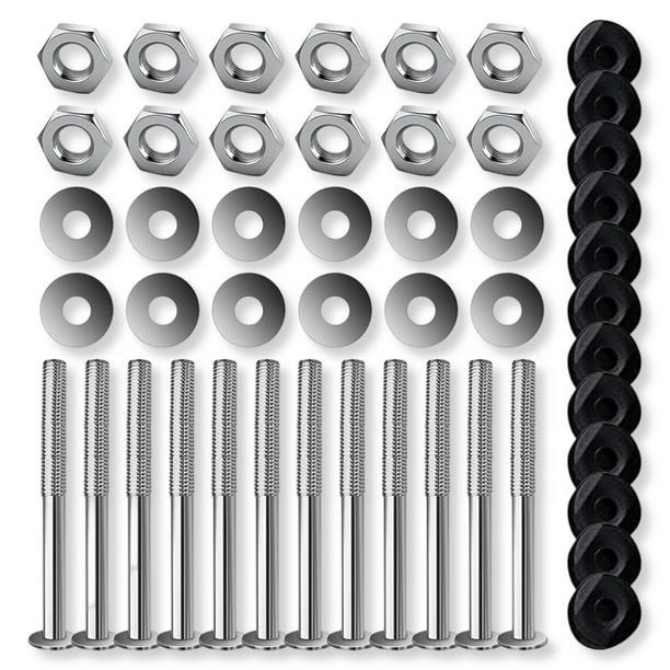 ruzhgo 12 Pieces Steel Trampoline Long Screws Bolts Nuts Universal Toddlers Trampoline Pole