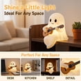 thumbnail image 4 of Halloween Ghost Night Light, Cute Ghost Playing The Guitar Lamp, Ghost Warm Lighted Figurine Lamps for Party Bedroom Study Room Home Dorm, Halloween Decor Indoor, 4 of 10