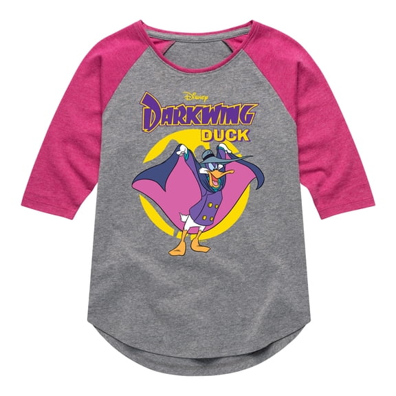 Disney - Darkwing Duck - Original Logo - Toddler & Youth Girls Raglan Graphic T-Shirt