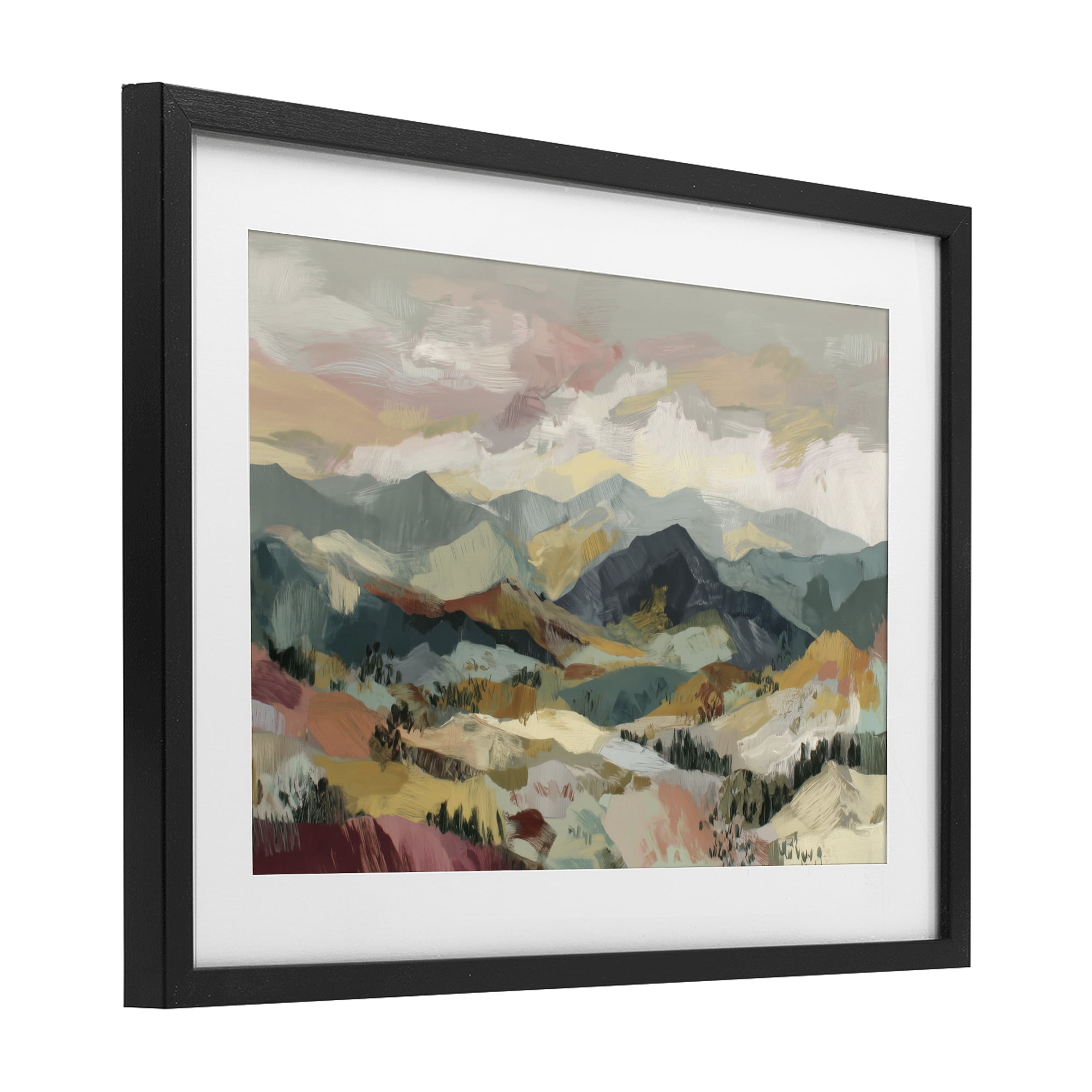 Stupell Industries Mountain Valley Vista Black Framed Print Under Glass, design by Chromatic Storm Studio