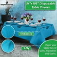 thumbnail image 5 of Impresserve 54" x 108" Blue Disposable 3-Ply Paper and Plastic Tablecloth – 5 Count, 5 of 5