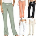 thumbnail image 3 of Women's Cotton Linen Pants Beach Pant, 3 of 4