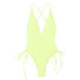 thumbnail image 4 of Kmdttou Womens Bathing Suits Sexy Solid Color Swimsuit V-neck Slim Swimsuit Bikini Straped Swimsuits on Clearance!, 4 of 4