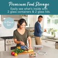 thumbnail image 4 of Bentgo Glass Leak-Proof Glass Food Storage Set - 2-Pack (4.4-Cup and 6.3-Cup Containers) - Pebble Beach<br>Edit, 4 of 5
