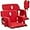 Red, variant on Lumiparty Reclining Stadium Seats with Back Support and Padded Cushion, Extra Wide 24.5" Bleacher Chair with Anti-Slip Mat, 6 Adjustable Angle, Large Pockets, Cup Holders, Red
