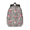 thumbnail image 1 of Easygdp Rose Mix Leopard 3 Mochila Ligera de 15 Pulgadas para Estudiantes, Mochila Cómoda para la Escuela y Viajes, Correas Ajustables, 1 of 6