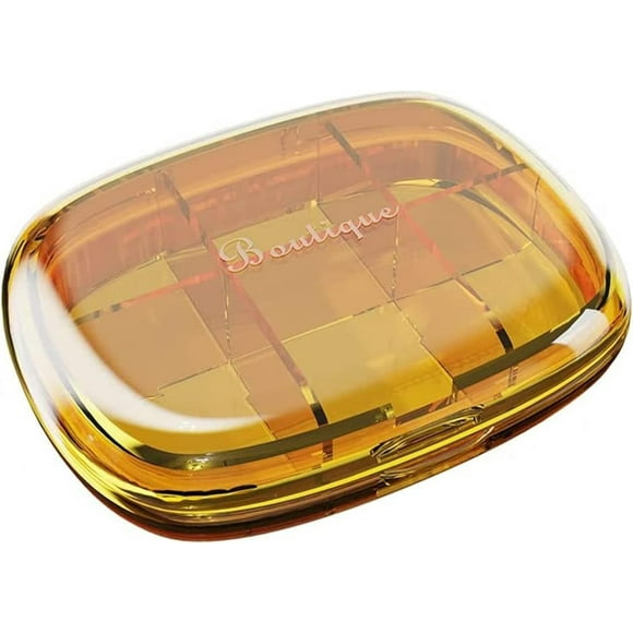 7 Days Storage Container for Vitamins and Pills,Moisture-Resistant Design (Amber)