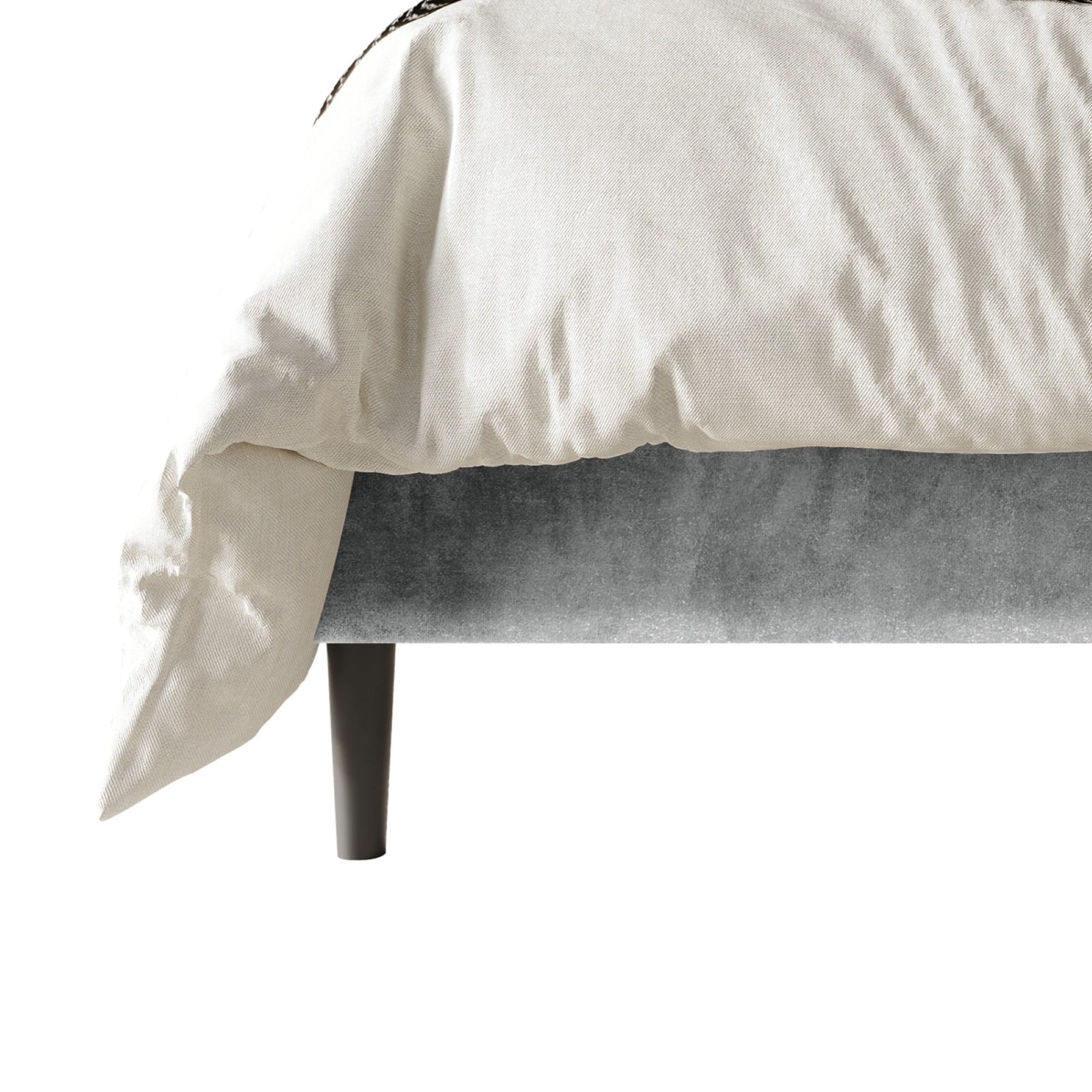 Home Design Marion Full Tufted Upholstered Platform Bed Frame with Tufted Headboard and Plush Padding, Silver Gray, Easy Assembly