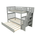 thumbnail image 3 of Stairway Bunk Beds Twin Over Twin with 4 Storage Shelves in The Steps and a Twin Trundle Teens Bedroom, Guest Room Furniture, 3 of 7