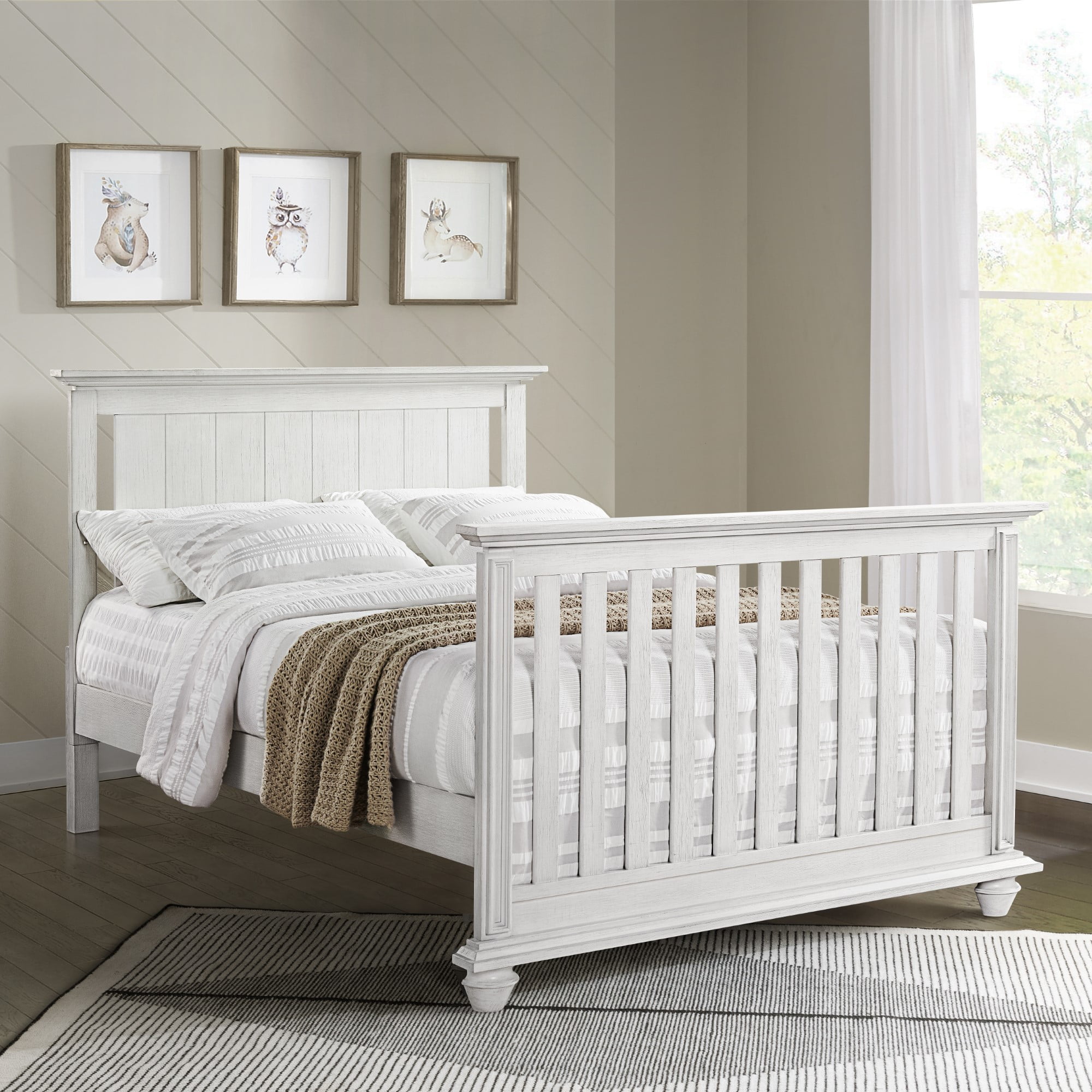 Free Shipping Oxford Baby Langston Full Bed Conversion Kit Weathered White Walmart
