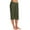 Army Green, variant on IDALL Capri Pants for Women Linen Pants Women Women Fashion Solid Color Cotton Flax Elastic Long Pants Beach Leisure Trousers Crop Length Pants Lounge Pants Women Summer Pants Army Green L