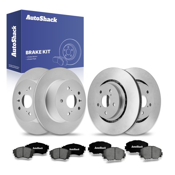 AutoShack Front Vented & Rear Solid Brake Rotors   Premium Ceramic Pads 12-PC Brake Kit Replacement for 2018-2019 Toyota Camry 2022 Toyota Camry