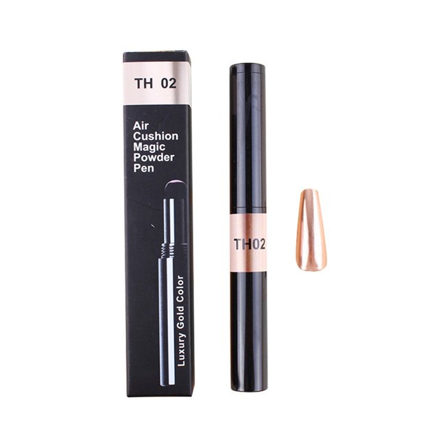 Nail Brush Air Cushion Magic Mirror Powder, Solid Mirror Color Pen, Non Floating Powder, Local Tyrant Gold Magic Pen Nail Powder