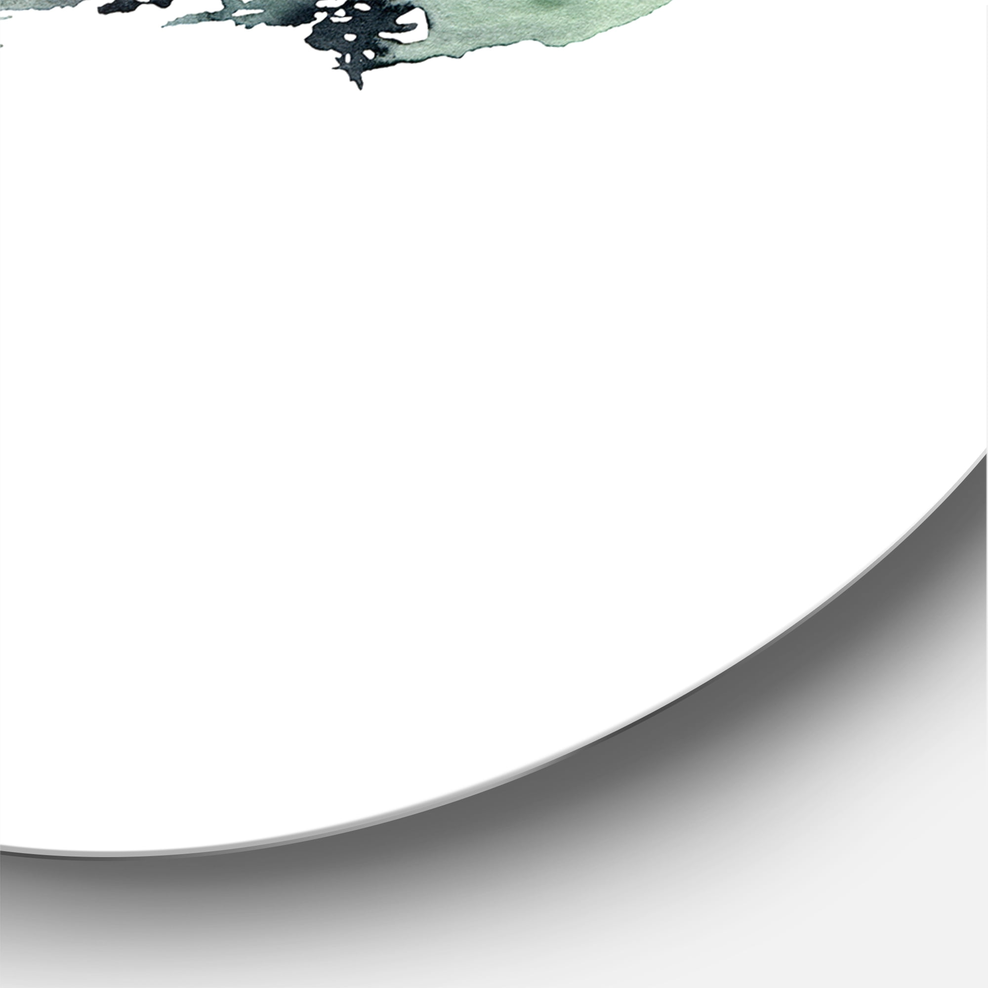 Designart 'Minimalistic Fir Forest and Winter Mountains I' Modern Circle Metal Wall Art 36x36 - Disc of 36