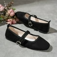 thumbnail image 6 of Tawop Shoes Women Casual Flat Women Shoes Square Toe Buckle Breathable Loafers Soft Versatile, 6 of 8