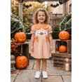 thumbnail image 5 of RUINIXCW Kids Toddler Baby Girls Halloween Dress Outfit Infant Baby Girls Summer Fall Plaid Dress Clothes Cute Pumpkin Ghost Embroidery Doll Collar Short Sleeve Dress, 5 of 8