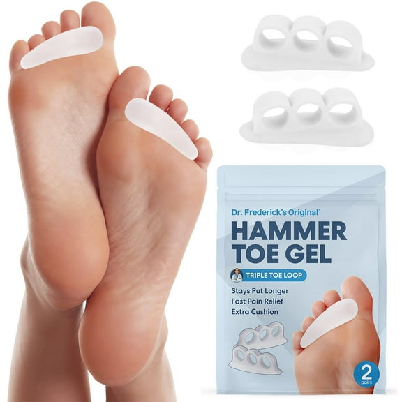 Dr. Frederick's Original Hammer Toe Gels - 4pcs - Hammer Toe Support Crest for Women & Men - Joint Realign - Cushion, Support & Temporary Splint