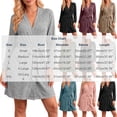 thumbnail image 3 of Aboser Womens Kimono Robes Cotton Knee Length Bathrobe Plus Size Long Sleeve Sleepwear Casual V Neck Lounge Robes Lightweight Belted Loungewear, 3 of 7