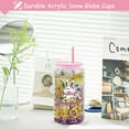 thumbnail image 4 of 25 Pack Acrylic Snow Globe Tumbler, 16oz Acrylic Snowglobe Cups with Pre Drilled Hole, Double Wall Plastic Cups Blanks with Colorful Plastic Lid and Straw for DIY Glitter Gifts, 4 of 13